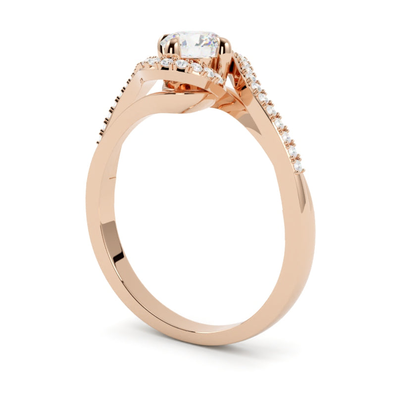 Pierścionek z diamentem Bianca – złoto różowe 750 – GOLDPORT